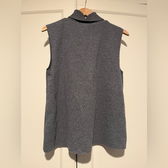 Zara Gray Sleeveless Turtleneck Sweater - Picture 2 of 3